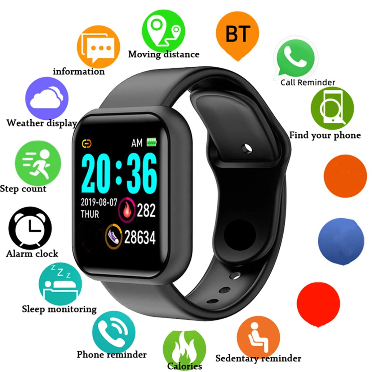 Smartwatch, relogio digital moderno Android IOS, essencial para o dia a dia!