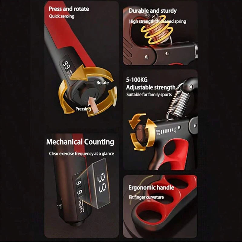 Hand grip (5-60/100/150kg) Fortalecedor de anti braço, pulso, aperto de mão