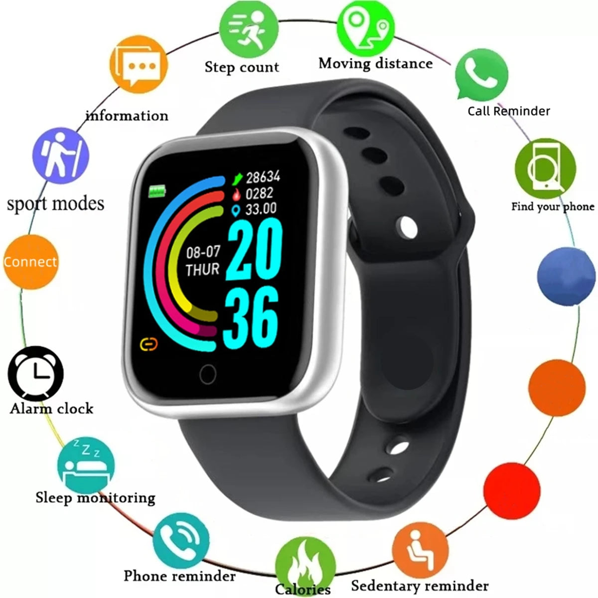 Smartwatch, relogio digital moderno Android IOS, essencial para o dia a dia!